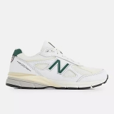 New Balance Unisex Made in USA 990v4 - Calcium with Forest Green