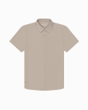 Bylt Ribbed+ Short Sleeve Button Down - Ivory