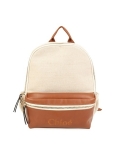 Chloe Girl's Logo Cotton & Leather Backpack