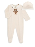 Fendi Baby Girl's FF Teddy Bear Footie & Beanie Set