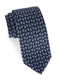 Ferragamo Hearts & Sparrows Silk Tie