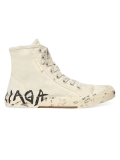 Balenciaga Paris High Top Graffiti Sneakers - Beige