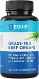 Equip Foods Grass-Fed Beef Organs - Grass Fed Beef Organ Supplement - 120 Kapsül