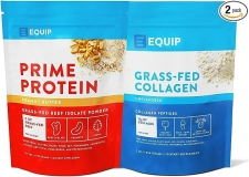 Equip Foods Collagen Powder Unflavored & Prime Protein Powder Peanut Butter