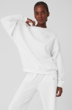 Alo Yoga Accolade Crew Neck Pullover - White