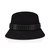 Christian Louboutin Bobino Spikes Bucket Hat - Canva and Spikes - Black