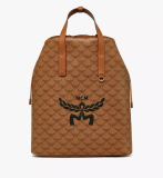 MCM Himmel Drawstring Backpack in Lauretos - Cognac