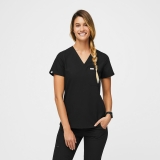 Figs Catarina One-Pocket Scrub Top - Black