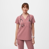 Figs Catarina One-Pocket Scrub Top - Mauve