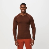 Figs Makato Seamless Longsleeve Underscrub - Dark Auburn