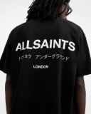 All Saints Underground Oversized Crew T-Shirt - Jet Black
