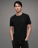 All Saints Brace Brushed Cotton Crew Neck T-Shirt - Jet Black