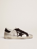 Golden Goose Women's Super-Star in Silver Leather with Contrasting Inserts