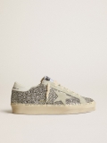 Golden Goose Hi Star in Silver Glitter with Suede Star and White Heel Tab