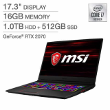 MSI GE75 Raider Gaming Laptop - 10th Gen Intel Core i7-10750H - GeForce RTX 2070 - 1080p