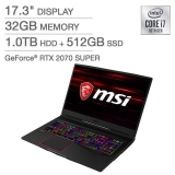 MSI GE75 Raider Gaming Laptop - 10th Gen Intel Core i7-10750H - GeForce RTX 2070 SUPER - 240Hz 1080p