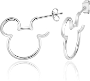 Disney Womens Mickey Mouse Outline Hoop Earrings