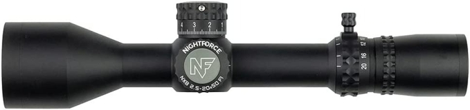 Nightforce NX8 2.5  F1 Illuminated Moar/Mil-C Reticle Hunting Scope - 20x50 mm