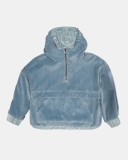 Moncler Girl's Half Zip Hooded Corduroy Sweater