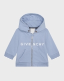 Givenchy Boy's Zip-Front 4G Fleece Hoodie
