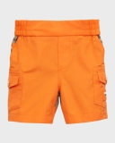 Burberry Boy's Hal Bicolor Logo Plaque Shorts