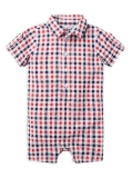 Janie and Jack Baby Boy's Gingham Seersucker Shirt Romper
