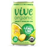 Vive Organic Lemon Lime Ginger Sparkling Immunity Drink - 12 Fl Oz