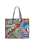 Dolce&Gabbana Carretto-Print Canvas & Leather Tote Bag