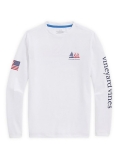 Vineyard Vines Little Boy's & Boy's USA Catboats Harbor Long-Sleeve T-Shirt