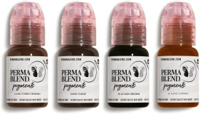 Perma Blend - Eyebrow Dark Pigments Tattoo Kit - 0.5 Oz - 4 Adet