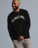 Municipal Origin Fleece Crew -  Black / White