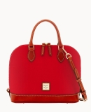 Dooney & Bourke Pebble Grain Zip Zip Satchel - Red