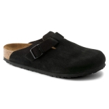 Birkenstock Boston Soft Footbed Suede Leather - Black