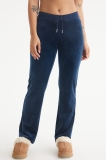 Juicy Couture Wifey Big Bling Velour Track Pants - Regal Blue