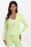 Juicy Couture Big Bling Towel Terry Zip Hoodie - Pear