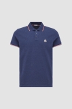 Moncler Logo Patch Polo Shirt - Night Blue
