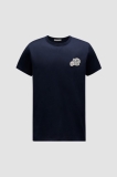 Moncler Double Logo Patch T Shirt - Dark Blue