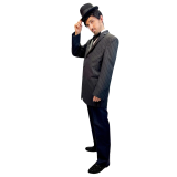 Abracadabra NYC Deluxe 1920s Black Pinstripe Gangster Suit Adult Costume w/ Bow Tie
