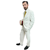 Abracadabra NYC Exclusive 1920s Cream Seersucker Suit Adult Costume