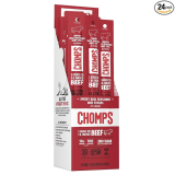 Chomps Grass-Fed and Finished Smoky BBQ Seasoned Beef Jerky Snack Sticks 24-Pack - Keto, Paleo, Whole30, 10g Lean Meat Protein, Gluten-Free, Zero Sugar Food, Non-GMO