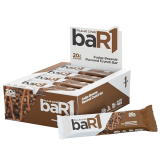 Rule 1 baR1 Crunch Bar - On-The-Go Convenient Protein Snack Bars with 20g Premium Protein, Naturally-Packed with EAAs/BCAAs, Hunger-Filling Fiber (12 Count Box, Fudge Brownie)