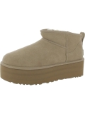 Ugg Women's Classic Ultra Mini Platform Suede Sherpa Ankle Boots