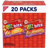 RITZ Bits Cheese and Peanut Butter Cracker Sandwiches Variety Pack 20 Snack Packs
