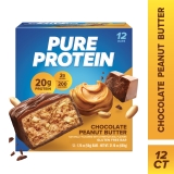 Pure Protein Bars Chocolate Peanut Butter 20g Protein Gluten Free 1.76 oz 12 Ct