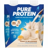 Pure Protein Vanilla Milkshake Complete Protein Shakes 11 fl oz 4 ct 2X