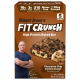 Fit Crunch  Chocolate Chip Cookie Dough High Protein Baked Bar 16g Protein 5ct