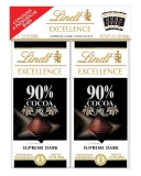 Lindt Excellence 90% Cocoa Supreme Dark Chocolate 4 Pack 3.5 oz