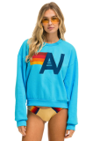Aviator Nation LOGO RELAXED CREW SWEATSHIRT - NEON BLUE