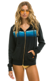 Aviator Nation 5 STRIPE HOODIE - CHARCOAL // BLUE