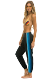 Aviator Nation 5 STRIPE SWEATPANTS - CHARCOAL // BLUE